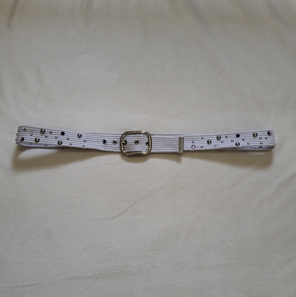 White Belt with Silver Buckle Jewels